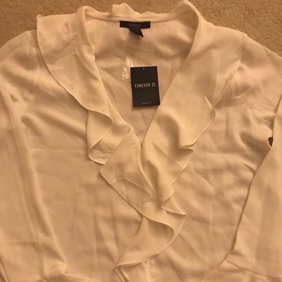 White Cascading Ruffle Top - Picture 2 of 4